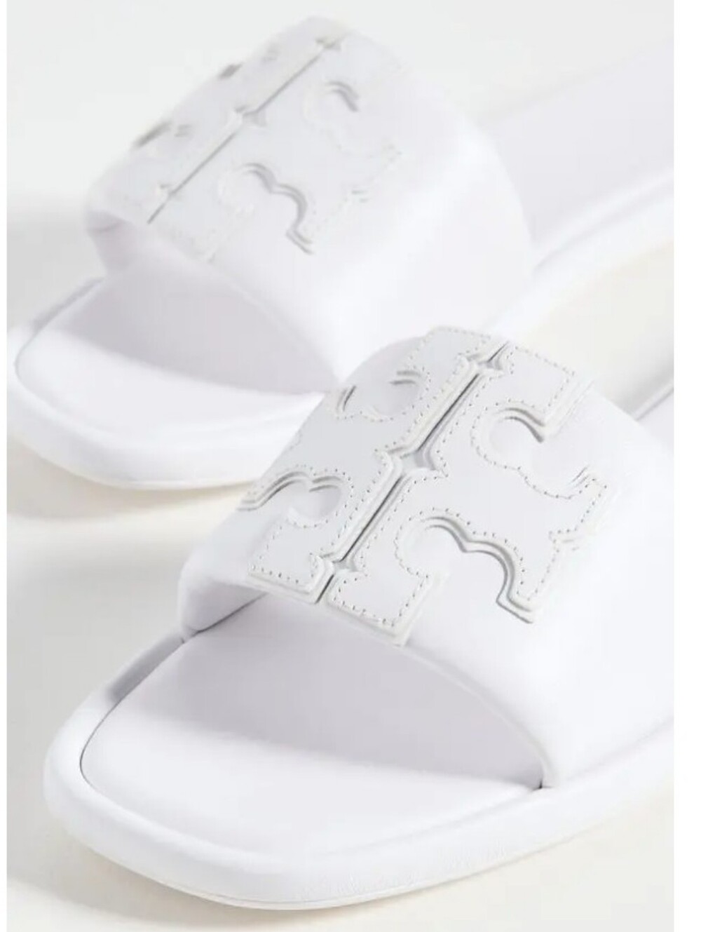 Tory Burch White Double-T Slide Sandal Optic White Size 9.5 NIB - Picture 4 of 5